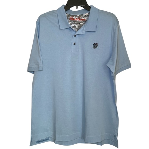 Robert Graham light blue classic fit polo shirt sz L - Picture 1 of 7